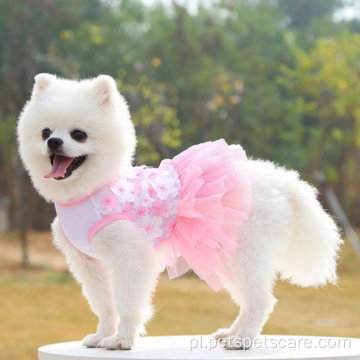 Pies letni ubrania zwierząt domowych kwiatowy sukienka księżniczka